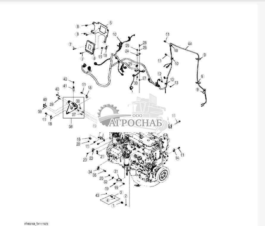 Электросхема двигателя (Tier III 6068HDW65) (642041 
